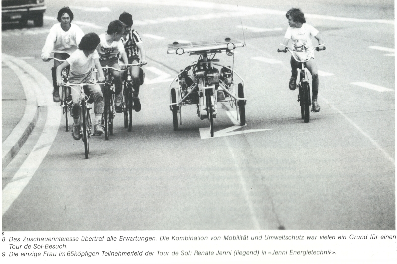 Grosse aufmerksamkeit für Renate Jenni Rennfahrerin an der Tour de Sol 1985
